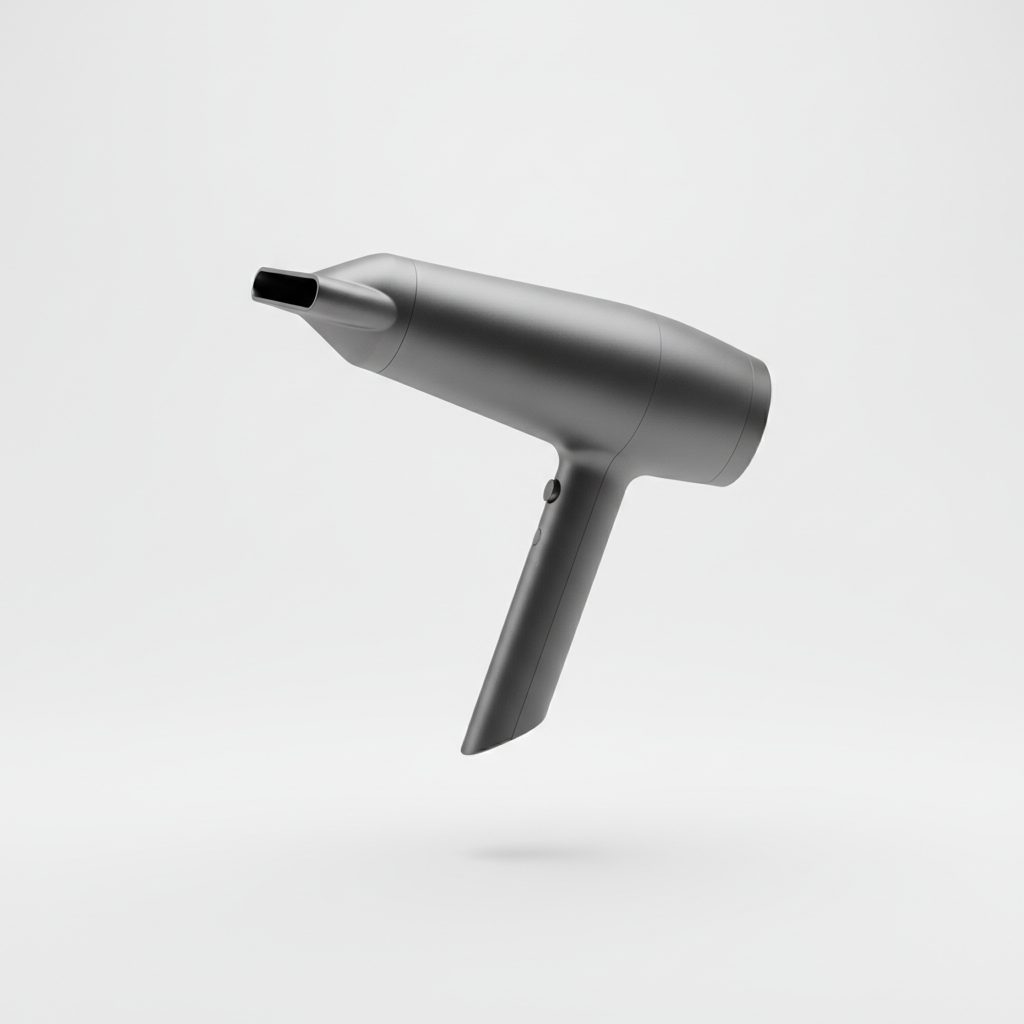 Minimalist professional hair dryer for men in graphite matte finish